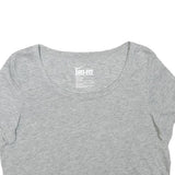 NIKE Womens Grey Scoop Neck Crop T-Shirt S Cotton Blend Casual Athletic