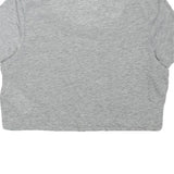 NIKE Womens Grey Scoop Neck Crop T-Shirt S Cotton Blend Casual Athletic