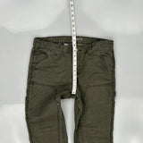 Carhartt Slim Fit Carpenter Trousers - 32W UK 12 Green Cotton Blend
