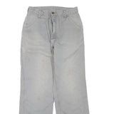 CARHARTT Womens Jeans White Regular Straight Denim W32 L30 Workwear Zip Closure