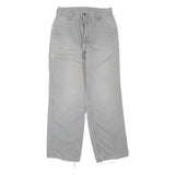 CARHARTT Womens Jeans White Regular Straight Denim W32 L30 Workwear Zip Closure