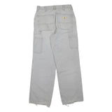 CARHARTT Womens Jeans White Regular Straight Denim W32 L30 Workwear Zip Closure