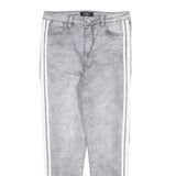 DIESEL Womens Slim Grey Denim Jeans W30 L28 Stripe Detail Zip Closure