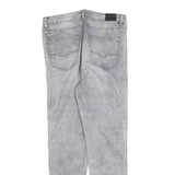 DIESEL Womens Slim Grey Denim Jeans W30 L28 Stripe Detail Zip Closure