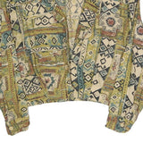 ESSAY Womens Green & Beige Printed Shirt Long Sleeve Collared M Cotton Blend