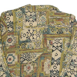ESSAY Womens Green & Beige Printed Shirt Long Sleeve Collared M Cotton Blend