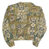 ESSAY Womens Green & Beige Printed Shirt Long Sleeve Collared M Cotton Blend