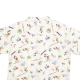 DISNEY Mens White & Multicolour Casual Shirt L Cotton Walt Disney World Graphic