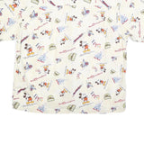 DISNEY Mens White & Multicolour Casual Shirt L Cotton Walt Disney World Graphic