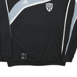 ADIDAS Mens Black & Grey Football Club Crest Crew Neck L Sweatshirt Long Sleeve