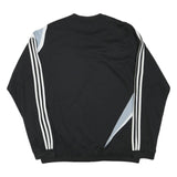 ADIDAS Mens Black & Grey Football Club Crest Crew Neck L Sweatshirt Long Sleeve