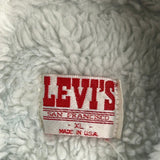 1980S Made In USA Levis Sherpa Denim Jacket - XL Light Wash Denim