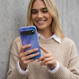 Lavender Blue Reflections Google Pixel 10 Pro XL Case - Lifestyle photo showing phone case in use