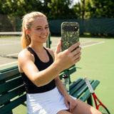 Black Evergreen Google Pixel 10/10 Pro Case - Lifestyle photo showing phone case in use