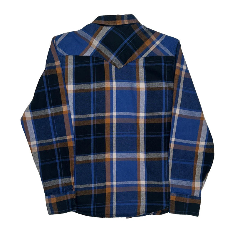 Levis Checked Flannel Shirt - Medium Blue Cotton