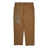 Durable Carhartt Double Knee Carpenter Trousers - 38W 32L Brown Cotton