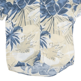 JEAN PASCAL Mens Blue & Beige Cotton XL Tropical Print Shirt Summer Casual