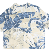 JEAN PASCAL Mens Blue & Beige Cotton XL Tropical Print Shirt Summer Casual