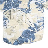 JEAN PASCAL Mens Blue & Beige Cotton XL Tropical Print Shirt Summer Casual