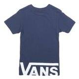 VANS Mens Blue & White Graphic T-Shirt XS Short Sleeve Crew Neck Casual