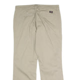 DICKIES Womens Cotton Blend Beige Regular Straight Trousers W31 L27 Casual Wear