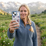 Clear Oceana Whorl iPhone 17 Pro Case With True Blue Ridge (MagSafe included) - Lifestyle photo showing phone case in use