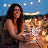 Clear Poppy Flora iPhone 17 Pro Case With Petal Pink Ridge (MagSafe included) - Lifestyle photo showing phone case in use