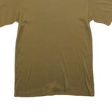 Mens Beige Plain Polyester Blend T-Shirt M Short Sleeve Crew Neck Simple Design