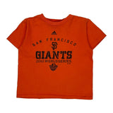Age 7 Giants Adidas Graphic T-Shirt - XS Orange Cotton