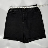 Lee Denim Shorts - 32W UK 14 Black Cotton