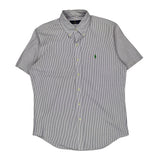 Ralph Lauren Striped Short Sleeve Shirt - Medium Blue Cotton