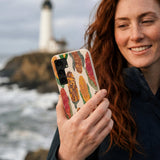 Seashell Cornfield Samsung Galaxy S25 Case - Lifestyle photo showing phone case in use