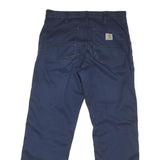 CARHARTT Mens Regular Fit Blue Cotton Blend Trousers W36 L32 Workwear Zip