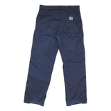 CARHARTT Mens Regular Fit Blue Cotton Blend Trousers W36 L32 Workwear Zip