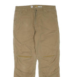 CARHARTT Mens Cotton Blend Beige Regular Fit Straight Leg Trousers W36 L31