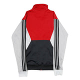 ADIDAS Mens Red & Black Jacket XS Polyester Blend Zip Sportswear Track Casual