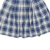 SCHOOL BELLES Womens Blue & White Pleated Mini Polyester Blend Skirt XS School