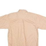 STANFORD Mens Beige Cotton Short Sleeve Shirt L Button Pocket Casual Summer