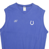 REEBOK Mens Blue V-Neck XL Sleeveless Sweatshirt Cotton Blend Casual Sports
