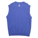 REEBOK Mens Blue V-Neck XL Sleeveless Sweatshirt Cotton Blend Casual Sports
