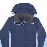 THE NORTH FACE Womens Navy & Light Blue Outdoor Zip Jacket M Nylon Hyvent