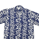 SPICY BAMBLI Mens Blue & White Floral Rayon Shirt M Summer Casual Beachwear