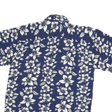 SPICY BAMBLI Mens Blue & White Floral Rayon Shirt M Summer Casual Beachwear
