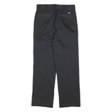 DICKIES Mens Cotton Blend Black Regular Fit Straight Leg Trousers W30 L30
