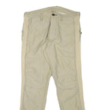 WORK NOT WORK Mens Cotton Blend Beige Slim Straight Trousers W34 L31 Stylish