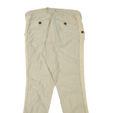 WORK NOT WORK Mens Cotton Blend Beige Slim Straight Trousers W34 L31 Stylish