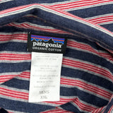 Patagonia Striped Polo Shirt - 2XL Navy Cotton