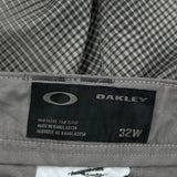 Oakley Checked Shorts - 32″ Waist Gray Polyester