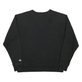 CHAMPION Mens Black Crew Neck L Cotton Blend Classic Logo Sweatshirt