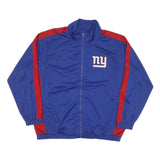 NFL Mens Blue & Red Giants Zip Polyester Blend Jacket 2XL Sportswear Teamwear